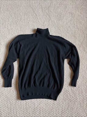 Men's Black Turtleneck Sweater - Cashmere Knit